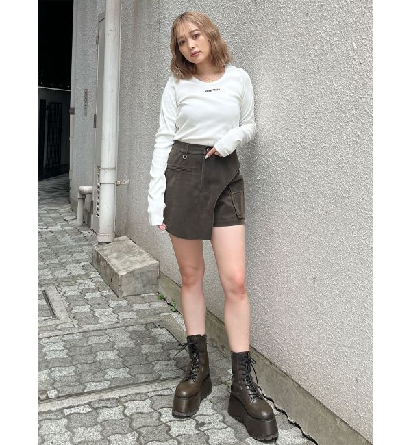 MURUA「ロゴラメテレコトップス」|Tシャツ・カットソー|