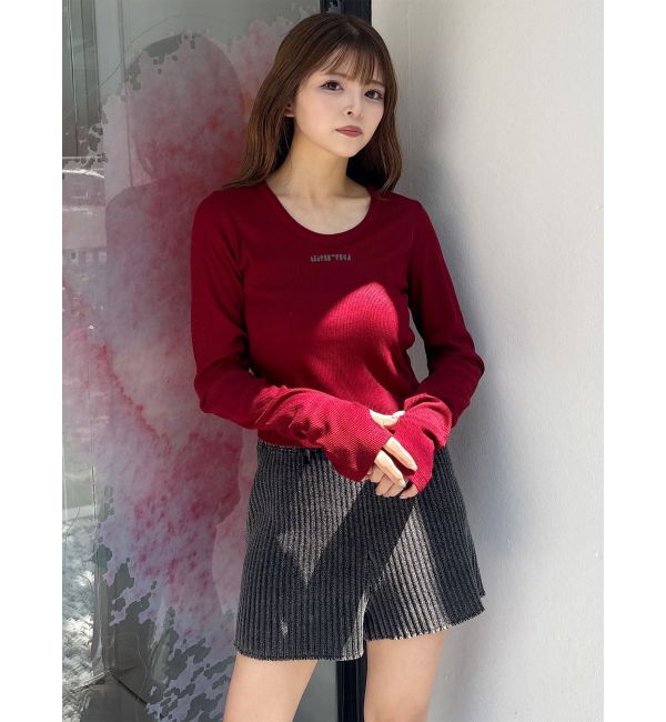 MURUA「ロゴラメテレコトップス」|Tシャツ・カットソー|