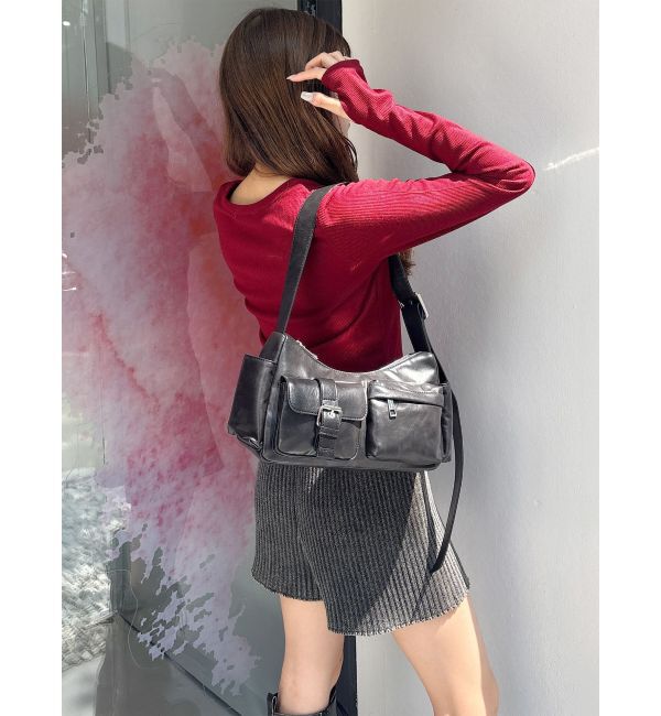 MURUA「ロゴラメテレコトップス」|Tシャツ・カットソー|