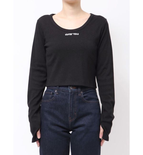 MURUA「ロゴラメテレコトップス」|Tシャツ・カットソー|