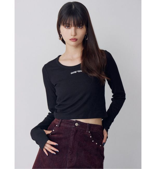 MURUA「ロゴラメテレコトップス」|Tシャツ・カットソー|