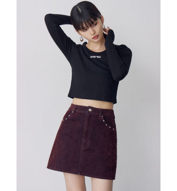 MURUA「ロゴラメテレコトップス」|Tシャツ・カットソー|