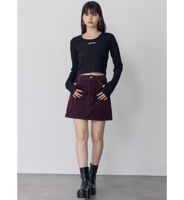 MURUA「ロゴラメテレコトップス」|Tシャツ・カットソー|