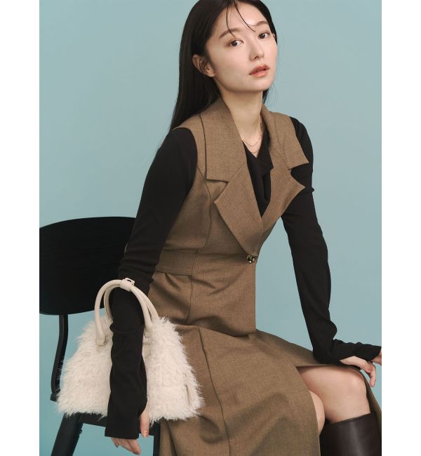 LAGUNAMOON「メタルボタンテーラードジャンパースカート」|ワンピース|