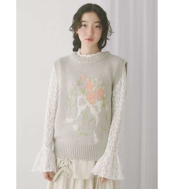 merry jenny「flowerレーストップス」|Tシャツ・カットソー|