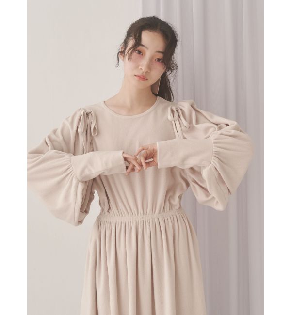 merry jenny「ギャザーギャザーフリースワンピース」|ワンピース|