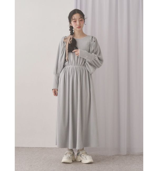 merry jenny「ギャザーギャザーフリースワンピース」|ワンピース|