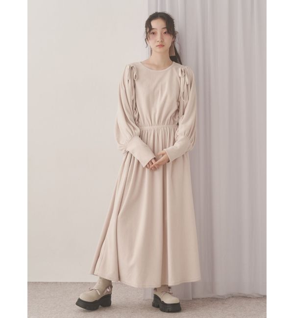 merry jenny「ギャザーギャザーフリースワンピース」|ワンピース|