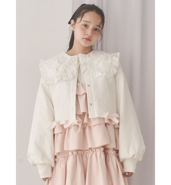 merry jenny「リボンたっぷりスナップカーディガン」|カーディガン|