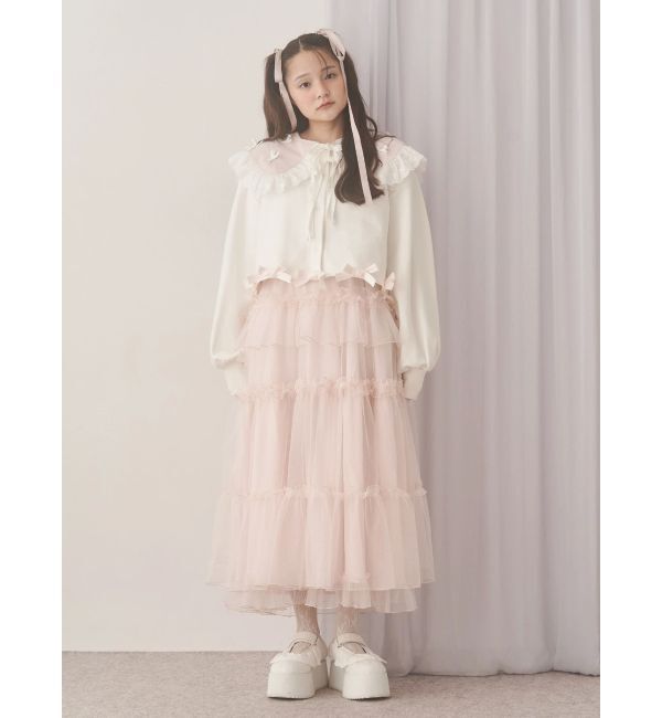 merry jenny「リボンたっぷりスナップカーディガン」|カーディガン|