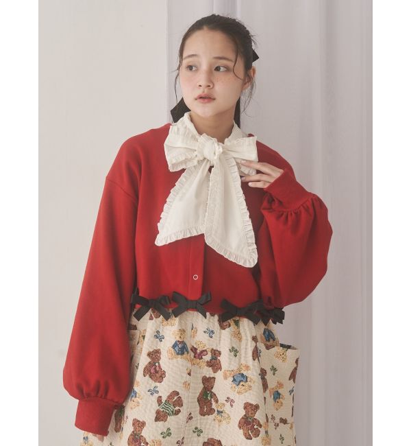 merry jenny「リボンたっぷりスナップカーディガン」|カーディガン|