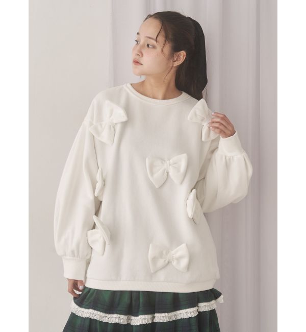 merry jenny「ぽんぽんリボンスウェット」|スウェット・ジャージ|