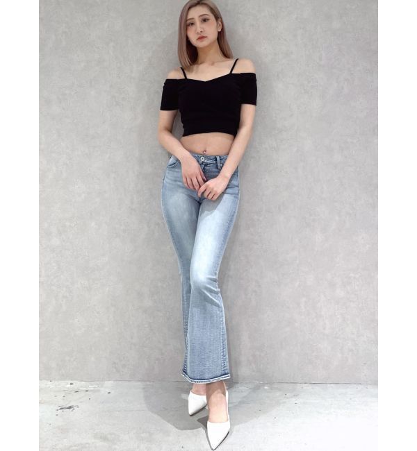 GYDA「ハーフスリーブカシュクールオフショルショートトップス」|Tシャツ・カットソー|