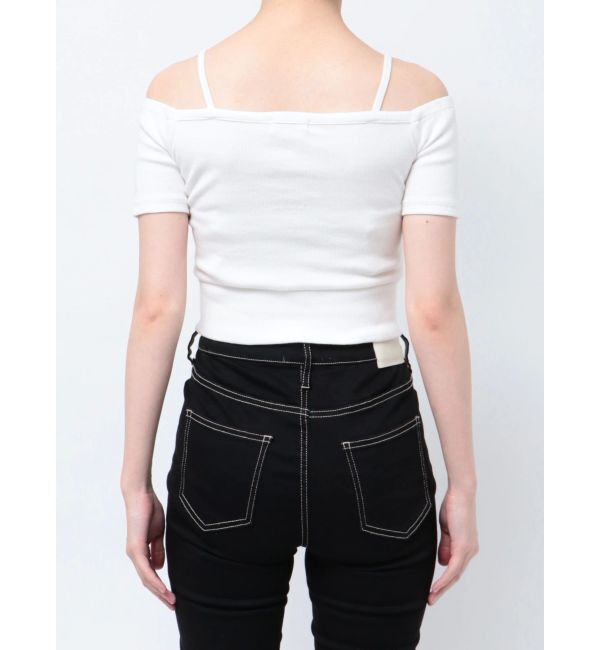 GYDA「ハーフスリーブカシュクールオフショルショートトップス」|Tシャツ・カットソー|