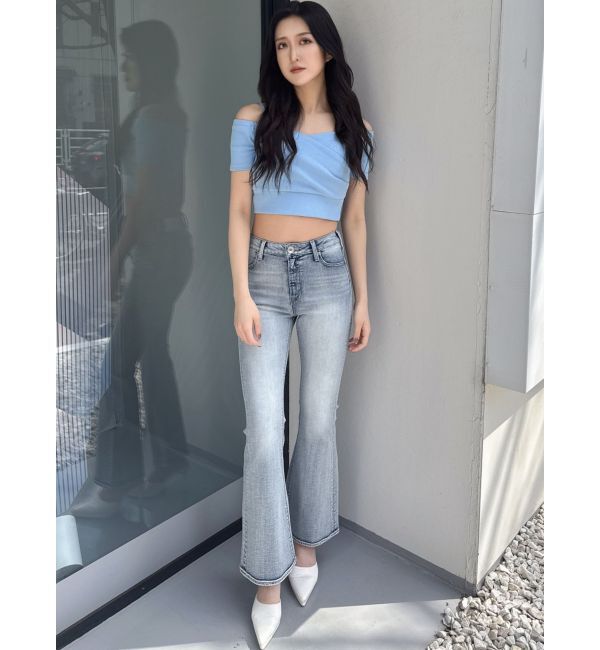 GYDA「ハーフスリーブカシュクールオフショルショートトップス」|Tシャツ・カットソー|