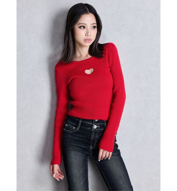 GYDA「OPEN HEART ニットトップス」|ニット・セーター|