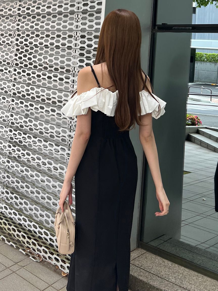 SNIDEL「パフスリワンピース」|ドレス|