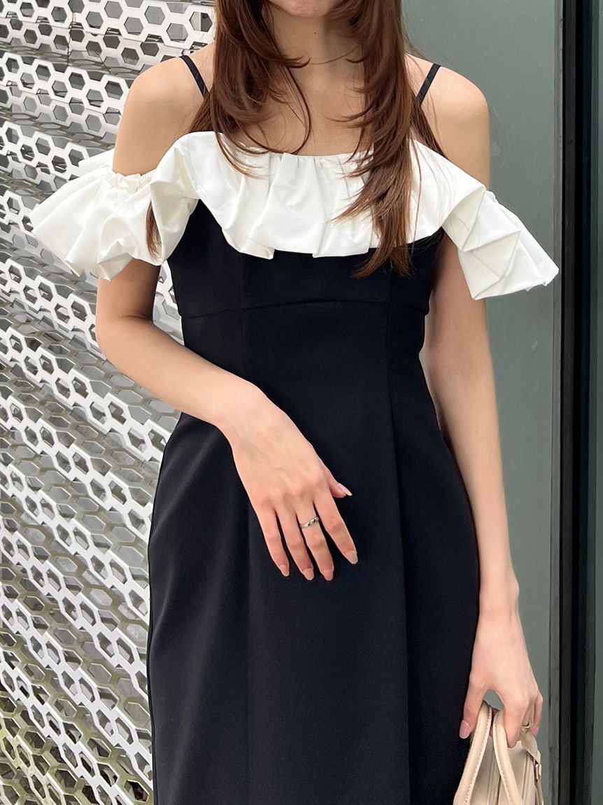 SNIDEL「パフスリワンピース」|ドレス|