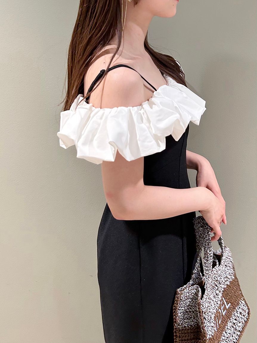 SNIDEL「パフスリワンピース」|ドレス|