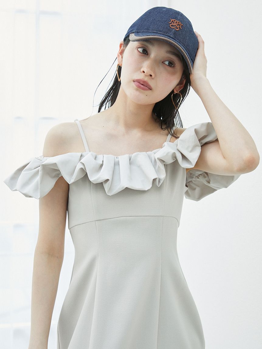 SNIDEL「パフスリワンピース」|ドレス|