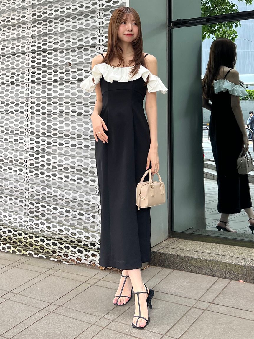 SNIDEL「パフスリワンピース」|ドレス|