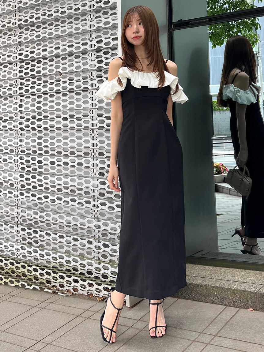 SNIDEL「パフスリワンピース」|ドレス|