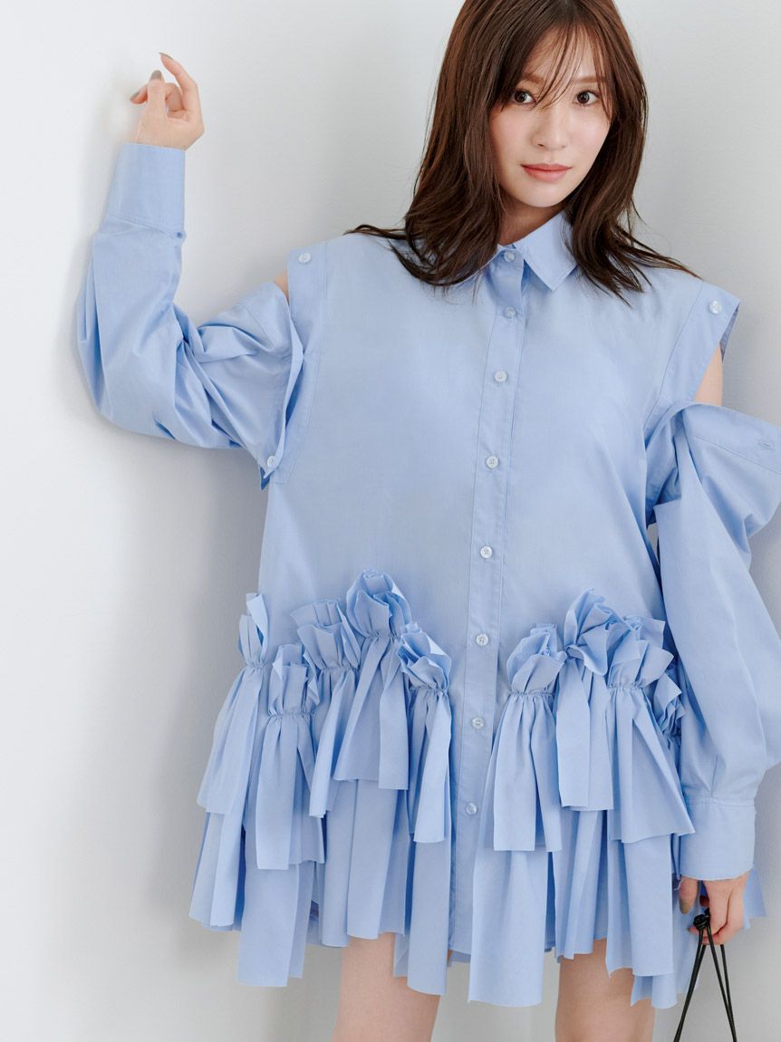 SNIDEL「リボンシャツ」|ワンピース|