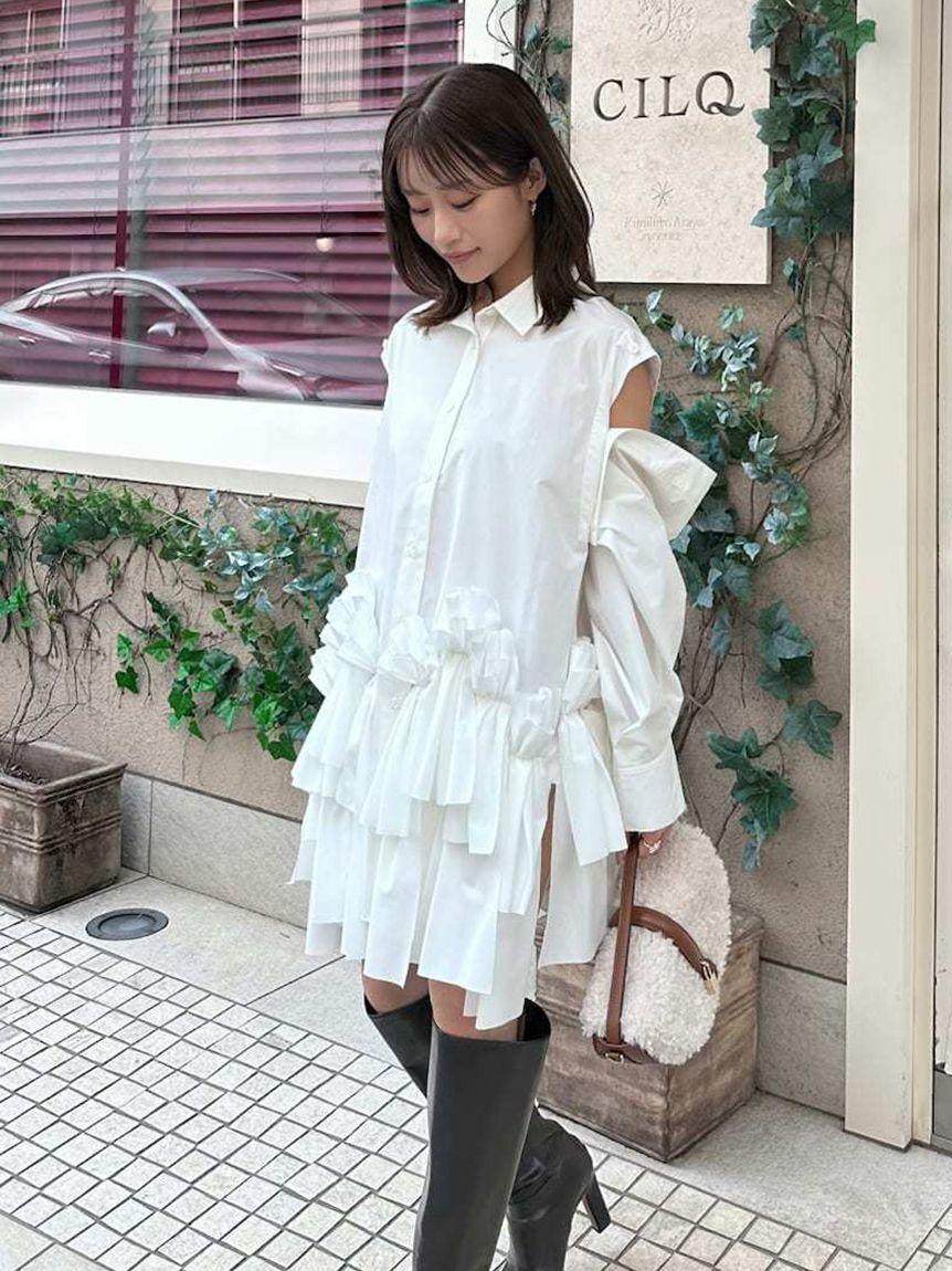 SNIDEL「リボンシャツ」|ワンピース|