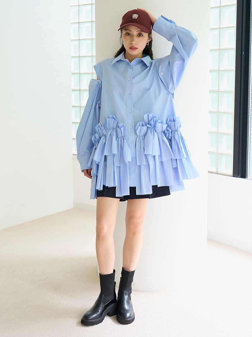 SNIDEL「リボンシャツ」|ワンピース|