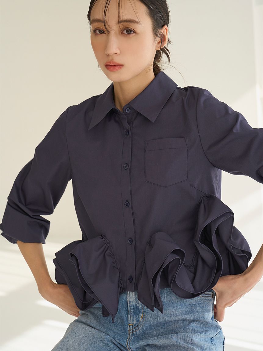 SNIDEL「ヘムボリュームシャツ」|シャツ・ブラウス|