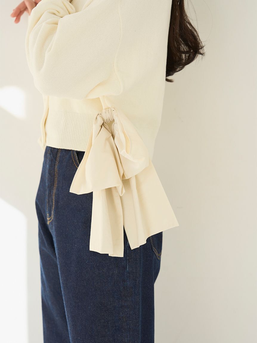 SNIDEL「リボンドッキングカーディガン」|カーディガン|