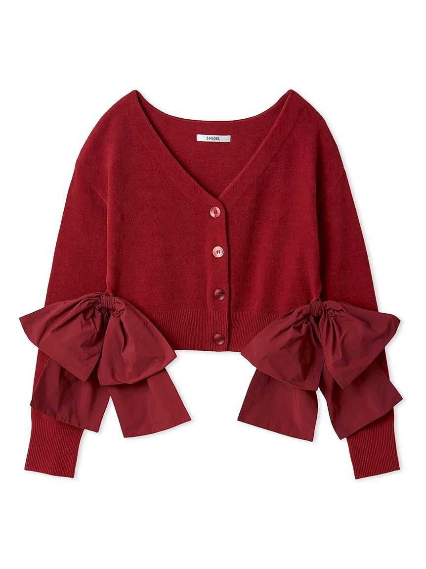 SNIDEL「リボンドッキングカーディガン」|カーディガン|