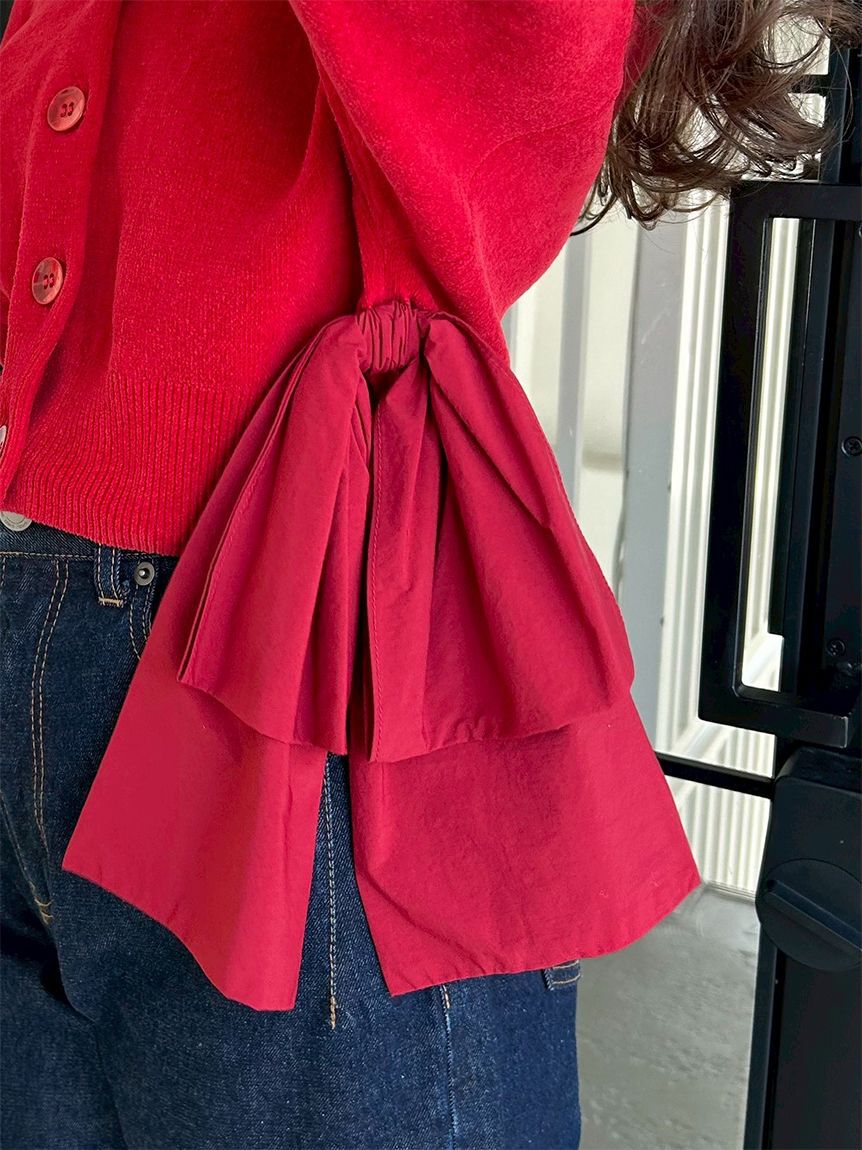 SNIDEL「リボンドッキングカーディガン」|カーディガン|