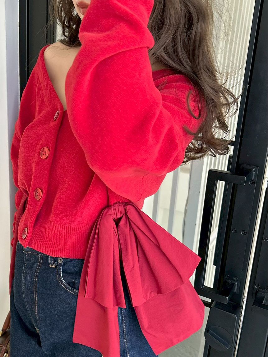 SNIDEL「リボンドッキングカーディガン」|カーディガン|