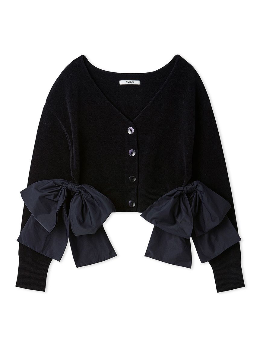 SNIDEL「リボンドッキングカーディガン」|カーディガン|NVY