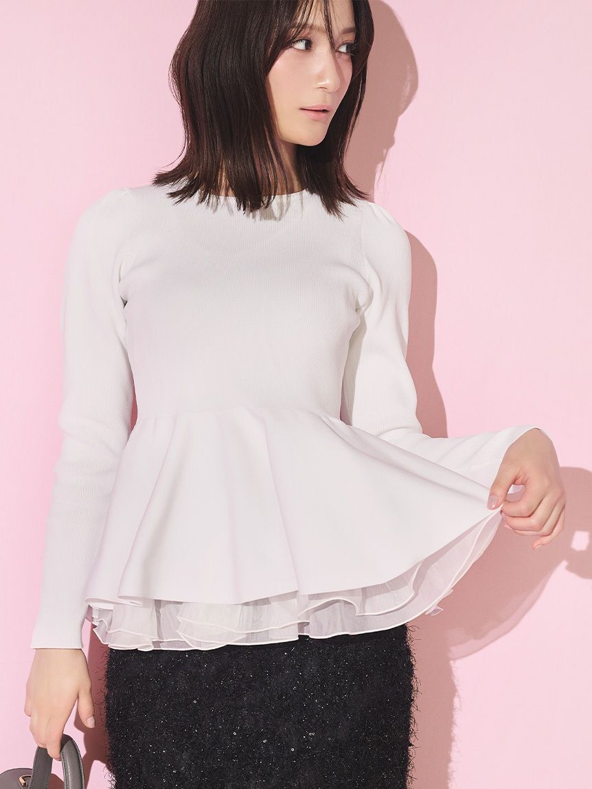 CELFORD「ペプラムドッキングニットプルオーバー」|ニット・セーター|