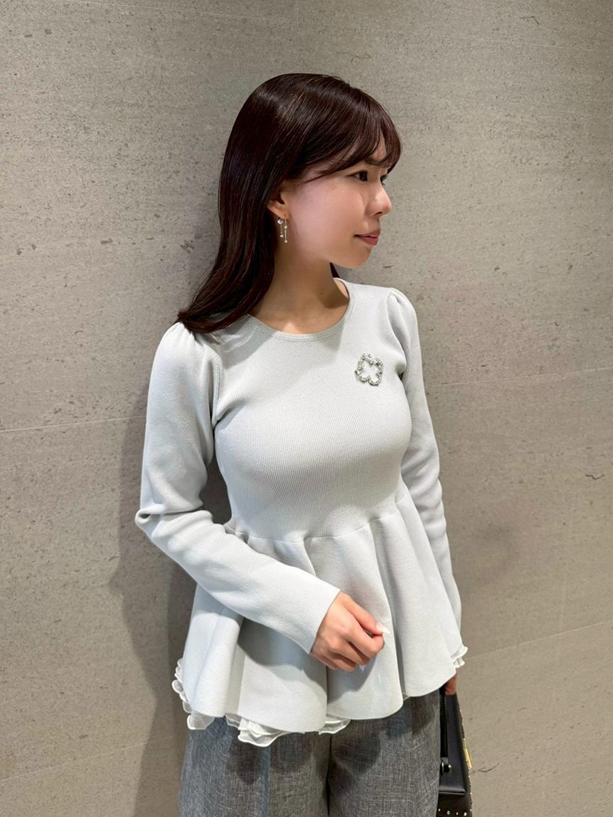 CELFORD「ペプラムドッキングニットプルオーバー」|ニット・セーター|