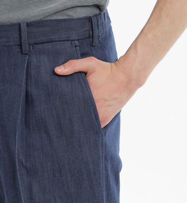 MACKINTOSH PHILOSOPHY「テクノツイル/デニム ワンタック エラスティックパンツ」|デニム|