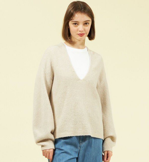 MACKINTOSH PHILOSOPHY「フラッフィーVネックニットプルオーバー」|ニット・セーター|オフホワイト