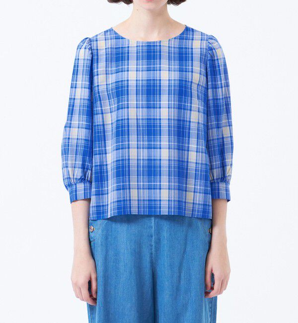MACKINTOSH PHILOSOPHY「タータンチェックギャザースリーブブラウス」|シャツ・ブラウス|