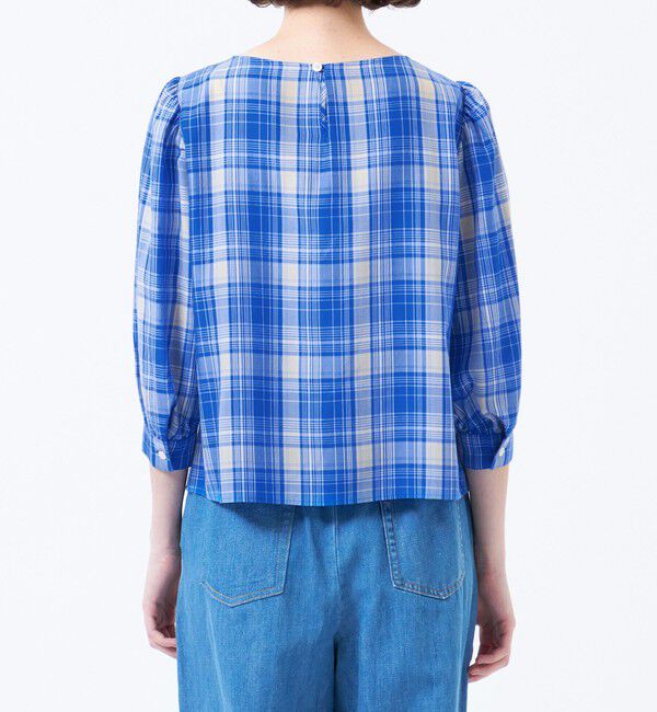 MACKINTOSH PHILOSOPHY「タータンチェックギャザースリーブブラウス」|シャツ・ブラウス|