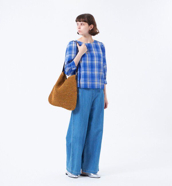 MACKINTOSH PHILOSOPHY「タータンチェックギャザースリーブブラウス」|シャツ・ブラウス|