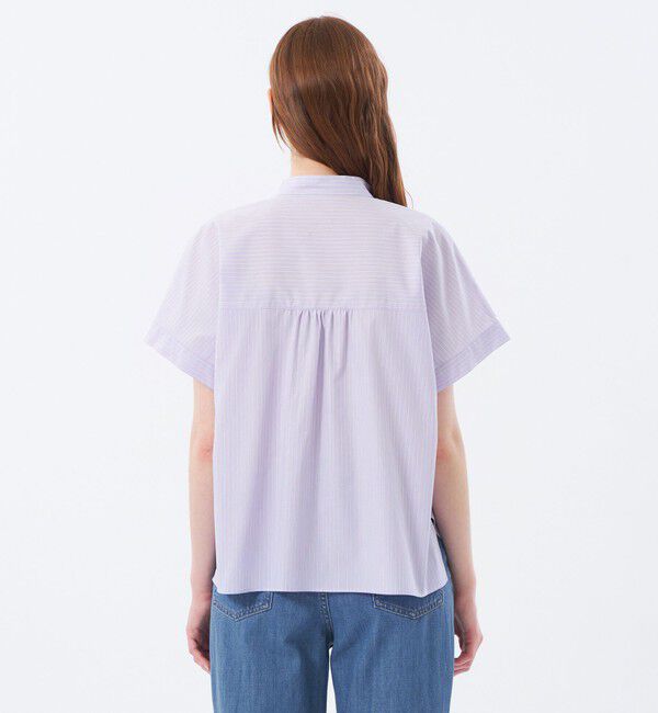 MACKINTOSH PHILOSOPHY「バンドカラーストライプハーフシャツ」|シャツ・ブラウス|