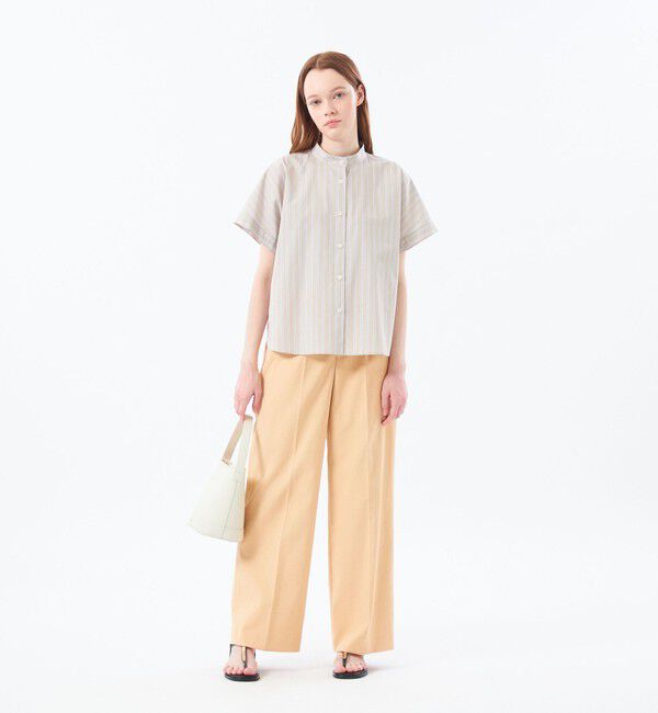 MACKINTOSH PHILOSOPHY「バンドカラーストライプハーフシャツ」|シャツ・ブラウス|