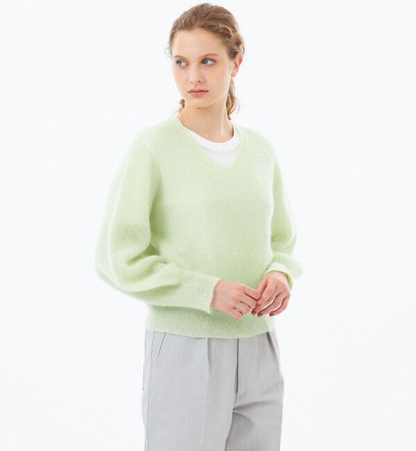 MACKINTOSH PHILOSOPHY「【WEB&一部店舗限定】モヘヤミックスVネックニット」|ニット・セーター|グリーン