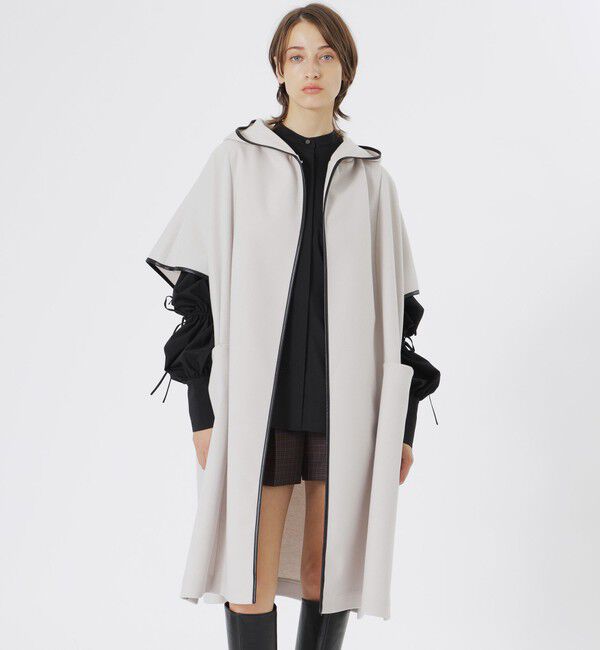  「フーディーパイピングジレ」|ブルゾン・スタジャン|ベージュ2