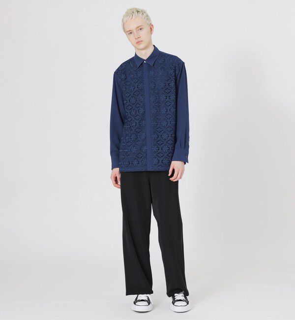  「シルエットレースコンビシャツ」|シャツ・ブラウス|