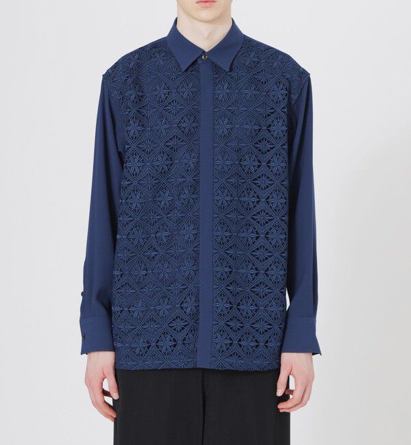  「シルエットレースコンビシャツ」|シャツ・ブラウス|