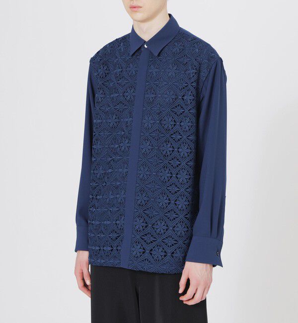  「シルエットレースコンビシャツ」|シャツ・ブラウス|