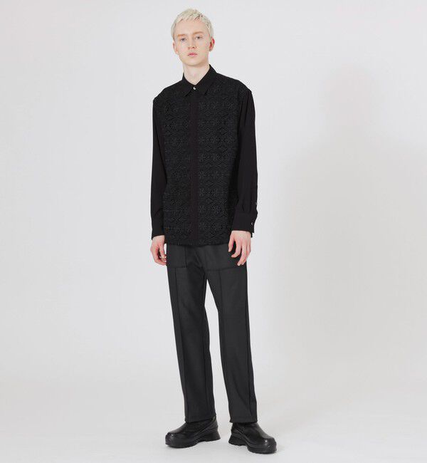  「シルエットレースコンビシャツ」|シャツ・ブラウス|